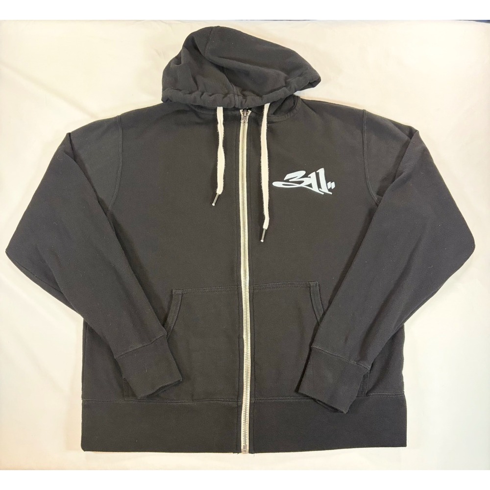 311 Band Hoodie Womens S Black Full Zip Alien Mandala Stay Positive Graphic Co
